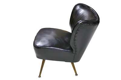 Lot 873 - A 1950's black black vinyl 'car seat' cocktail...