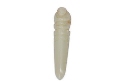 Lot 909 - A CHINESE JADE 'BLADE' PENDANT. Qing Dynasty....