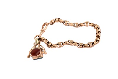 Lot 73 - A 9ct gold fancy link bracelet, With lobster...