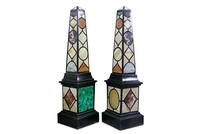 Lot 73 - A LARGE PAIR OF FLOOR STANDING SPECIMEN MARBLE...