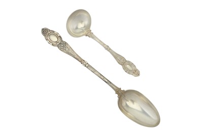 Lot 122 - A Victorian sterling silver basting spoon and...