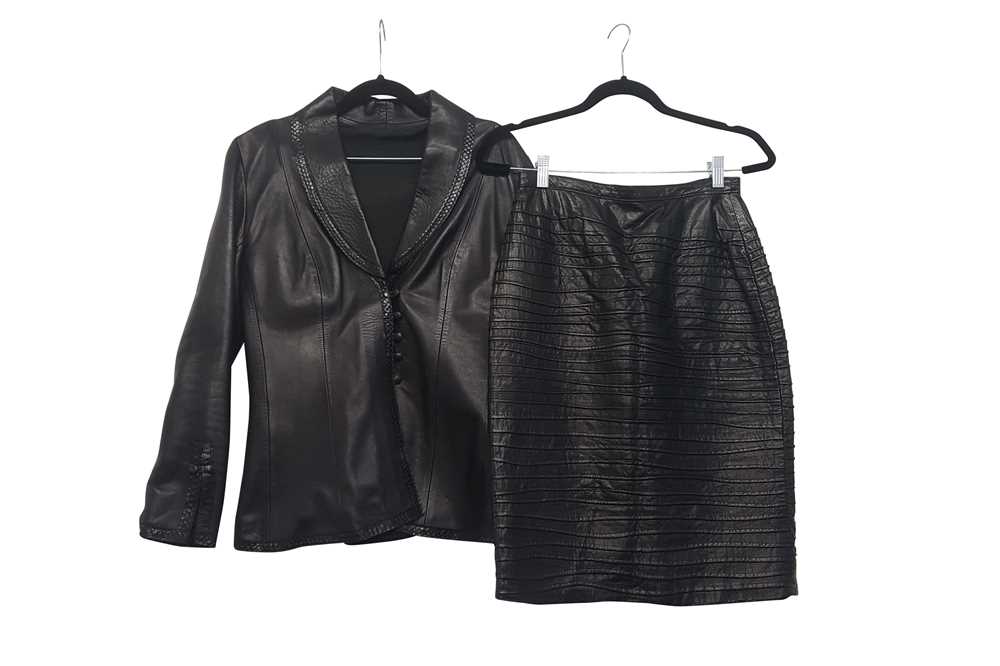 Two Pieces of Black Leather Vintage Leather Clothing