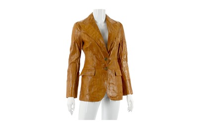 Lot 406 - Dolce and Gabbana Brown Eel Skin Jacket, gilt...