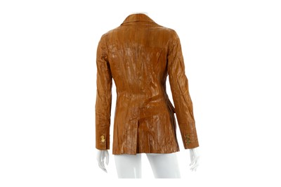 Lot 406 - Dolce and Gabbana Brown Eel Skin Jacket, gilt...