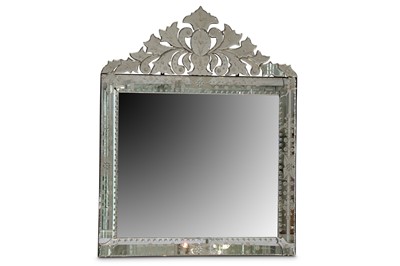 Lot 348 - A Venetian style rectangular wall mirror, with...