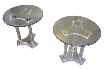 Lot 341 - A pair of contemporary occasional tables with...