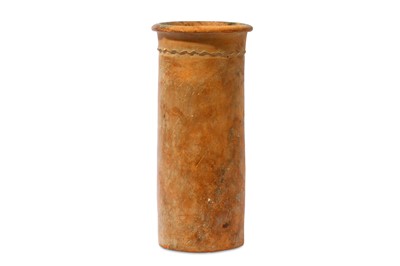Lot 1 - AN EGYPTIAN CYLINDRICAL POTTERY VASE...