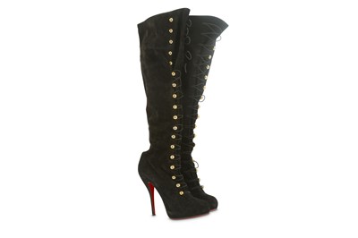 Lot 646 - Christian Louboutin Black Fabiola Over the...