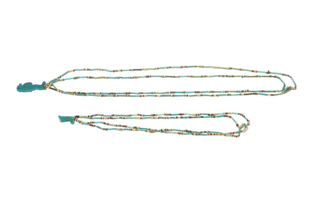 Lot 61 - TWO EGYPTIAN MUMMY BEAD NECKLACES  Late Period,...