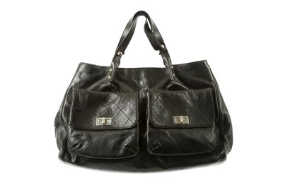 Lot 633 - Chanel Black Caviar Twin Pockets Bag, c....