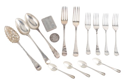 Lot 109 - A mixed group of sterling silver flatware  two...