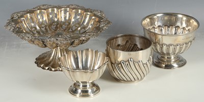 Lot 245 - A hallmarked silver gilt lobed bowl scrolling...