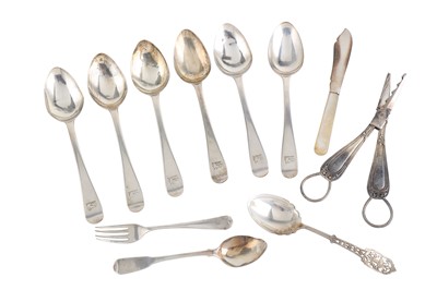 Lot 108 - A mixed group of flatware including six...