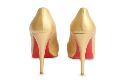 Lot 404 - Christian Louboutin Gold Rolando 120 Pumps,...