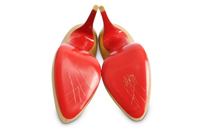 Lot 404 - Christian Louboutin Gold Rolando 120 Pumps,...