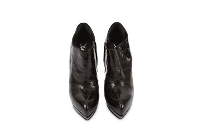 Lot 413 - Yves Saint Laurent Black Eel Skin Boots,...