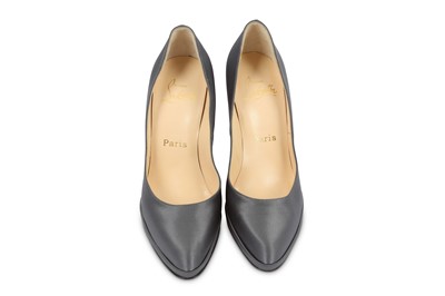 Lot 439 - Christian Louboutin Grey Satin Heels, size 37...