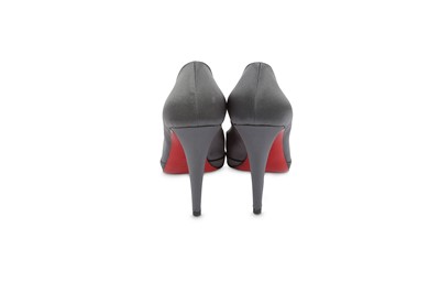 Lot 439 - Christian Louboutin Grey Satin Heels, size 37...