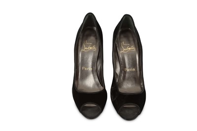 Lot 441 - Christian Louboutin Black Velvet Heels,...
