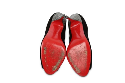 Lot 441 - Christian Louboutin Black Velvet Heels,...