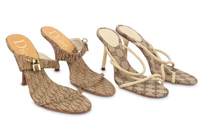 Lot 456 - Gucci and Christian Dior Sandals, two pairs,...