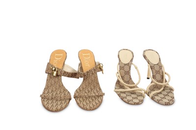 Lot 456 - Gucci and Christian Dior Sandals, two pairs,...