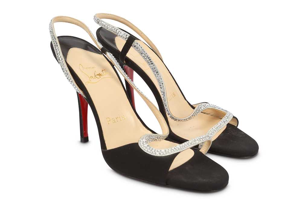 Lot 461 - Christian Louboutin Black and Crystal Heels,...