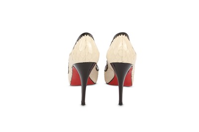 Lot 470 - Christian Louboutin Black and White Python...