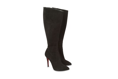 Lot 481 - Christian Louboutin Black Suede Boots,...