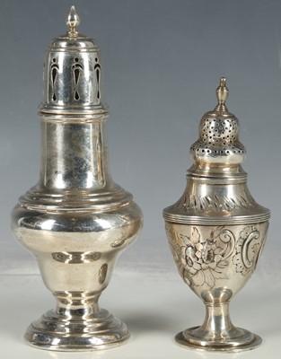 Lot 246 - A Georgian hallmarked silver vase form domes...