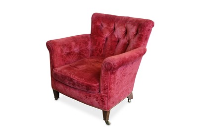Lot 393 - A late Victorian armchair, with button back,...