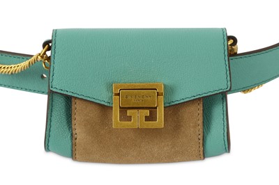 Lot 318 - Givenchy Turquoise Nano GV3 Belt Bag, grained...