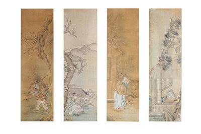 Lot 118 - A SET OF FOUR CHINESE FIGURATIVE PAINTINGS ON PAPER.