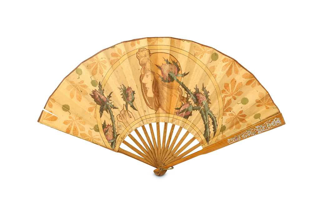 Lot 315 - LOUIS VUITTON ART NOUVEAU ADVERTISING FAN,