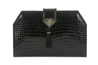 Lot 623 - Jean Patou Black Crocodile Clutch Bag, 1970s,...