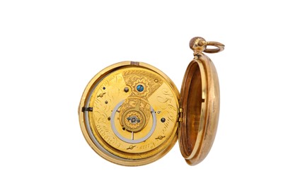 Lot 318 - A RARE VERGE GOLD PLATED POCKET WATCH. Date:...