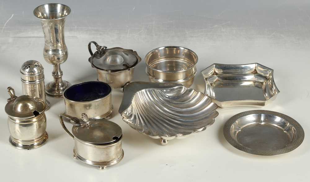 Lot 247 - A selection hallmarked silver condiment