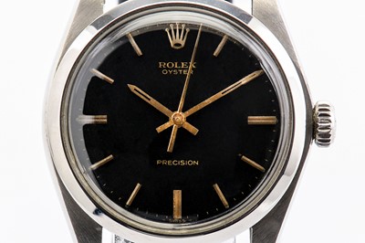 Lot 325 - ROLEX. A MEN'S STAINLESS STEEL MANUAL...