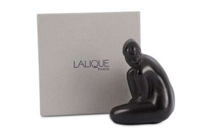 Lot 222 - Lalique Crystal - A black glass Nude Venus...