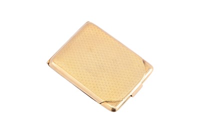 Lot 140 - A George V 9 carat gold book of matches holder,...