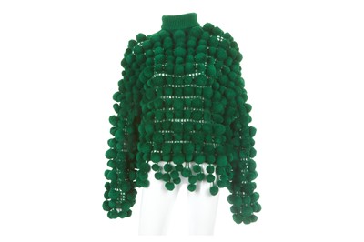 Lot 513 - Unusual Issey Miyake Green Pom Pom Jumper,...