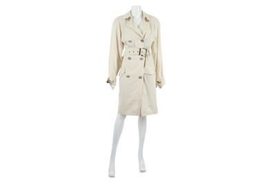 Lot 558 - Gianni Versace Cream Trench Coat, 1990s,...