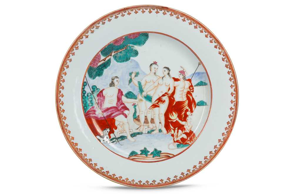 Lot 375 - A CHINESE FAMILLE ROSE 'JUDGMENT OF PARIS'...