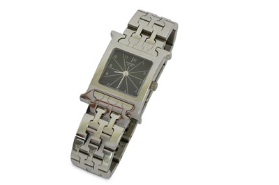 Lot 762 - Hermes "H" Hour Quartz Black Dial Watch,...