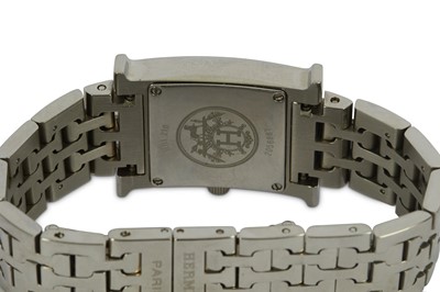 Lot 762 - Hermes "H" Hour Quartz Black Dial Watch,...