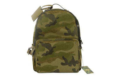 Lot 501 - Valentino Green Camouflage Felt Backpack,...
