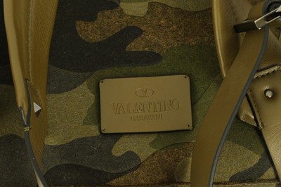Lot 501 - Valentino Green Camouflage Felt Backpack,...