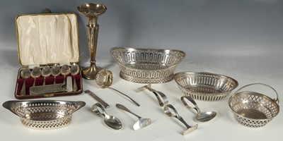 Lot 250 - Four hallmarked silver pierced "baskets" and...