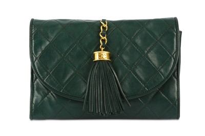 Lot 510 - Chanel Racing Green Clutch, c. 1985-86,...