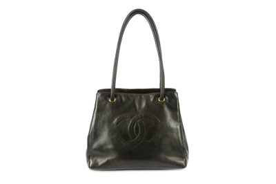 Lot 634 - Chanel Black CC Tote, c. 1989-91, smooth black...